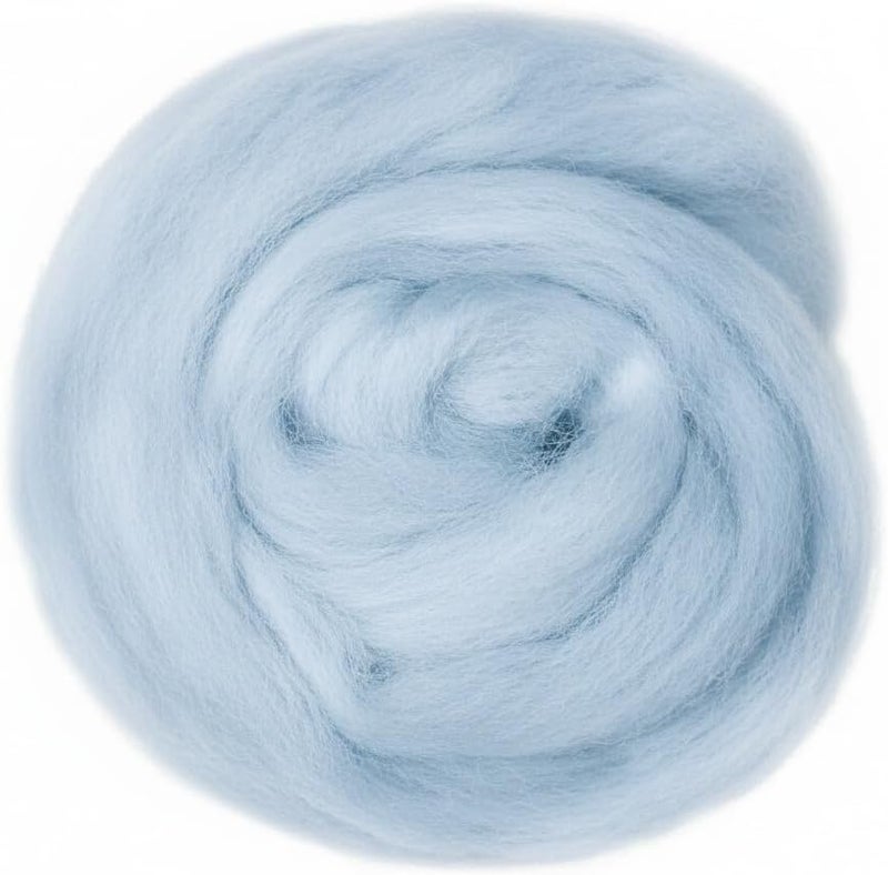 Catopia Wool Roving Yarn, 100G/3.53OZ Soft Felting Wool Pure Chunky Roving Yarn Bulk for Needle Felting Knitting Blanket Spinning Weaving DIY Craft,Cambridge Blue - Image 1